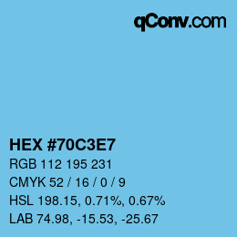 Color code: HEX #70C3E7 | qconv.com