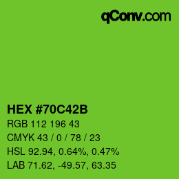 Color code: HEX #70C42B | qconv.com