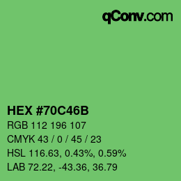 カラーコード: HEX #70C46B | qconv.com
