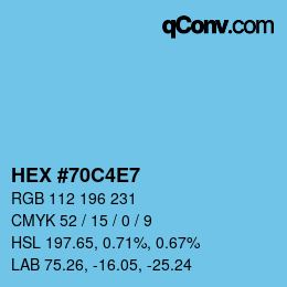 Color code: HEX #70C4E7 | qconv.com