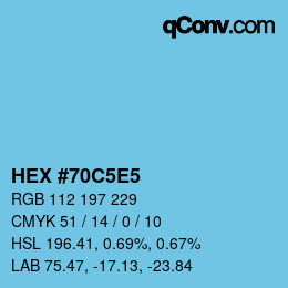 Color code: HEX #70C5E5 | qconv.com