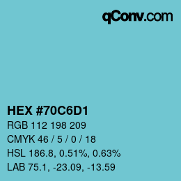 Color code: HEX #70C6D1 | qconv.com
