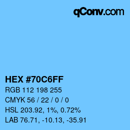 Color code: HEX #70C6FF | qconv.com