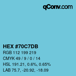 Color code: HEX #70C7DB | qconv.com