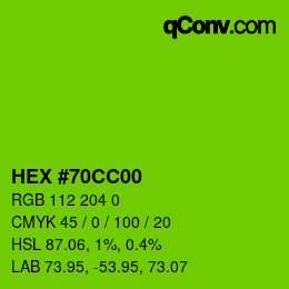 Color code: HEX #70CC00 | qconv.com