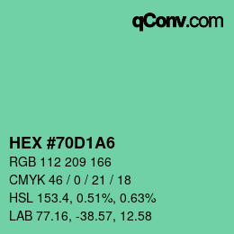 カラーコード: HEX #70D1A6 | qconv.com