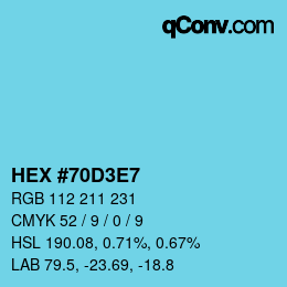 Color code: HEX #70D3E7 | qconv.com