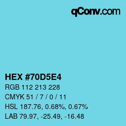 カラーコード: HEX #70D5E4 | qconv.com