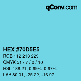 颜色代码: HEX #70D5E5 | qconv.com