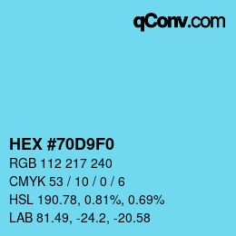 Color code: HEX #70D9F0 | qconv.com