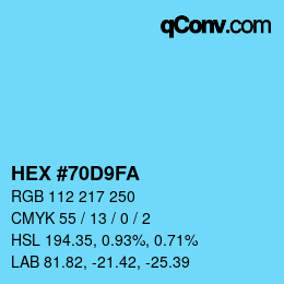 Color code: HEX #70D9FA | qconv.com