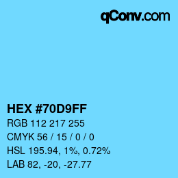 Color code: HEX #70D9FF | qconv.com
