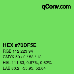 Código de color: HEX #70DF5E | qconv.com