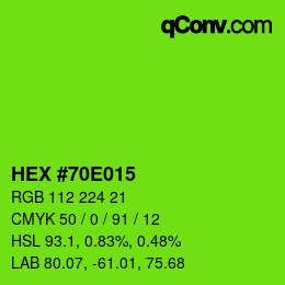 Color code: HEX #70E015 | qconv.com