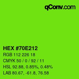颜色代码: HEX #70E212 | qconv.com