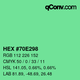 Color code: HEX #70E298 | qconv.com