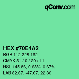 Color code: HEX #70E4A2 | qconv.com