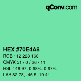 Color code: HEX #70E4A8 | qconv.com