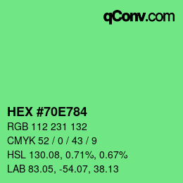 カラーコード: HEX #70E784 | qconv.com
