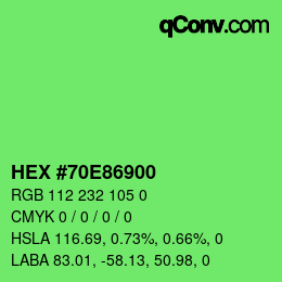 Color code: HEX #70E86900 | qconv.com
