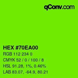 Color code: HEX #70EA00 | qconv.com