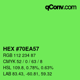 Color code: HEX #70EA57 | qconv.com