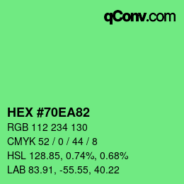 カラーコード: HEX #70EA82 | qconv.com