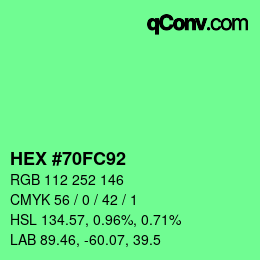 Color code: HEX #70FC92 | qconv.com