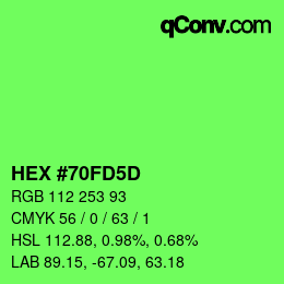 Código de color: HEX #70FD5D | qconv.com