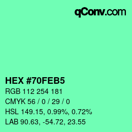 Color code: HEX #70FEB5 | qconv.com