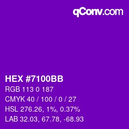 Color code: HEX #7100BB | qconv.com
