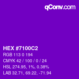 颜色代码: HEX #7100C2 | qconv.com