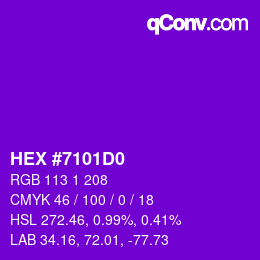 カラーコード: HEX #7101D0 | qconv.com