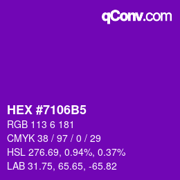 カラーコード: HEX #7106B5 | qconv.com