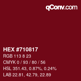 Color code: HEX #710817 | qconv.com