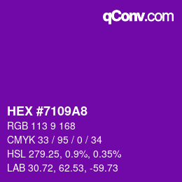 カラーコード: HEX #7109A8 | qconv.com
