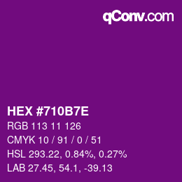 Color code: HEX #710B7E | qconv.com