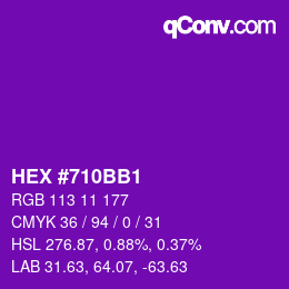 カラーコード: HEX #710BB1 | qconv.com