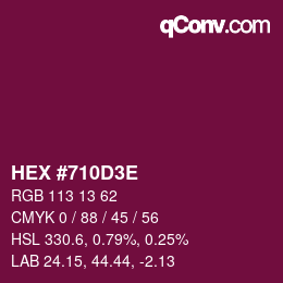 Color code: HEX #710D3E | qconv.com