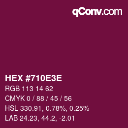 Color code: HEX #710E3E | qconv.com