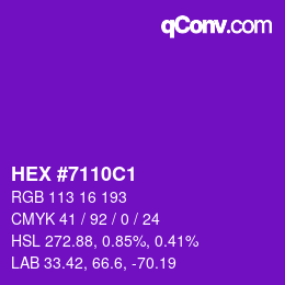 颜色代码: HEX #7110C1 | qconv.com