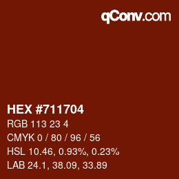 Color code: HEX #711704 | qconv.com