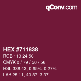 Farbcode: HEX #711838 | qconv.com