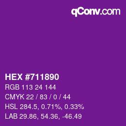 Color code: HEX #711890 | qconv.com
