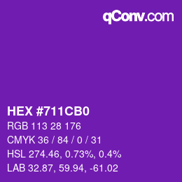 Color code: HEX #711CB0 | qconv.com