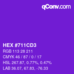 Farbcode: HEX #711CD3 | qconv.com