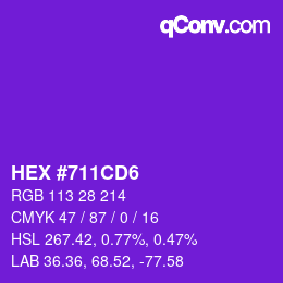 カラーコード: HEX #711CD6 | qconv.com