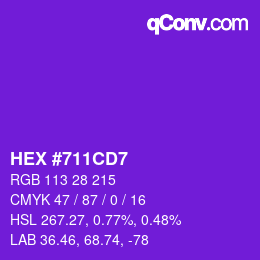 Farbcode: HEX #711CD7 | qconv.com