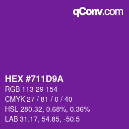 Color code: HEX #711D9A | qconv.com