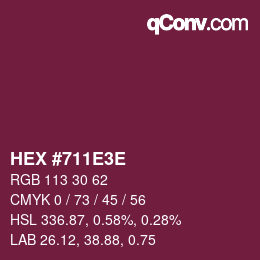 Color code: HEX #711E3E | qconv.com